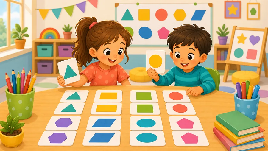ילדים מתאימים זוגות של צורות צבעוניות